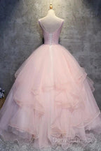 Ball Gown Long Prom Dress Flowers Gorgeous Quinceanera Dress With Flowers