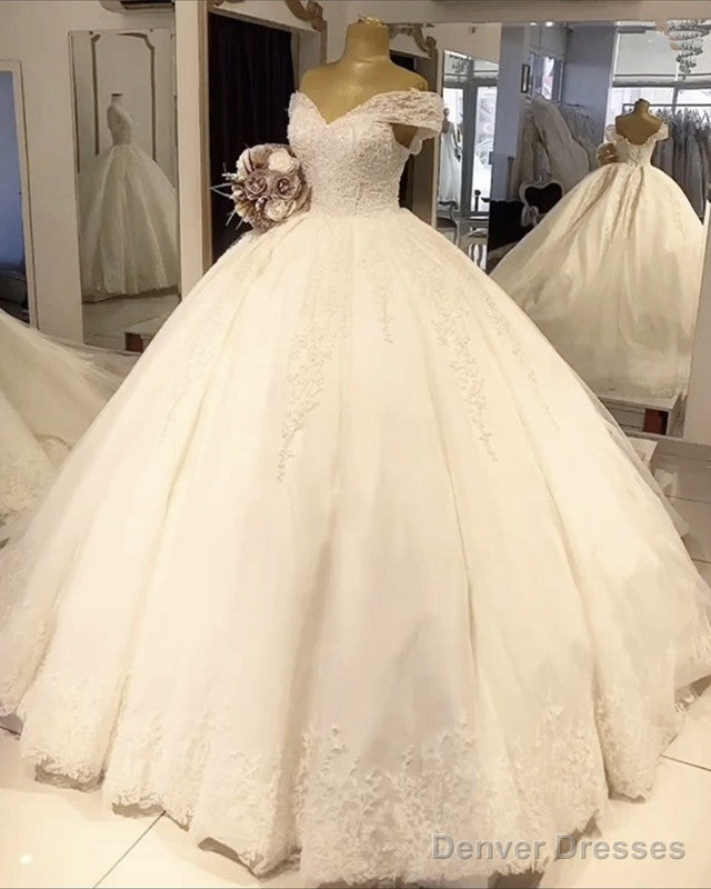 Ball Gown Off Shoulder Wedding Dress Lace Edge Main image