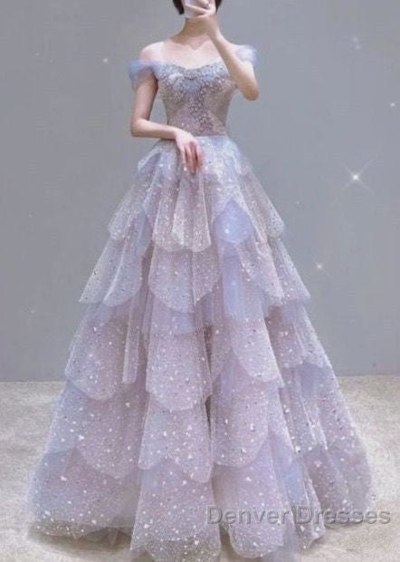 Ball Gown Off The Shoulder Tulle Prom Dress Evening Dress Secondary image
