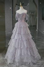 Ball Gown Off The Shoulder Tulle Prom Dress Evening Dress
