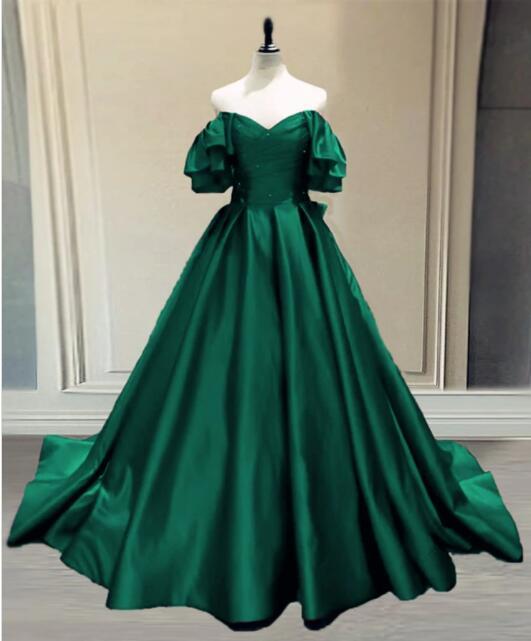 Ball Gown Princess Satin Off The Shoulder Prom Dress Main image