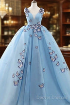 Ball Gown Prom Dress Luxurious Dress Engagement Court Train Sleeveless V Neck Tulle With Pleats Appliques 2