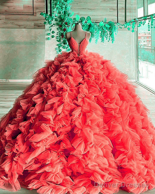 Ball Gown Ruffles Dresses Spaghetti Straps Main image