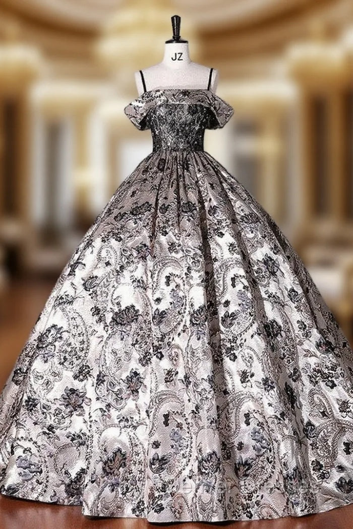 Ball Gown Satin Lace Spaghetti Straps Quinceanera Dress