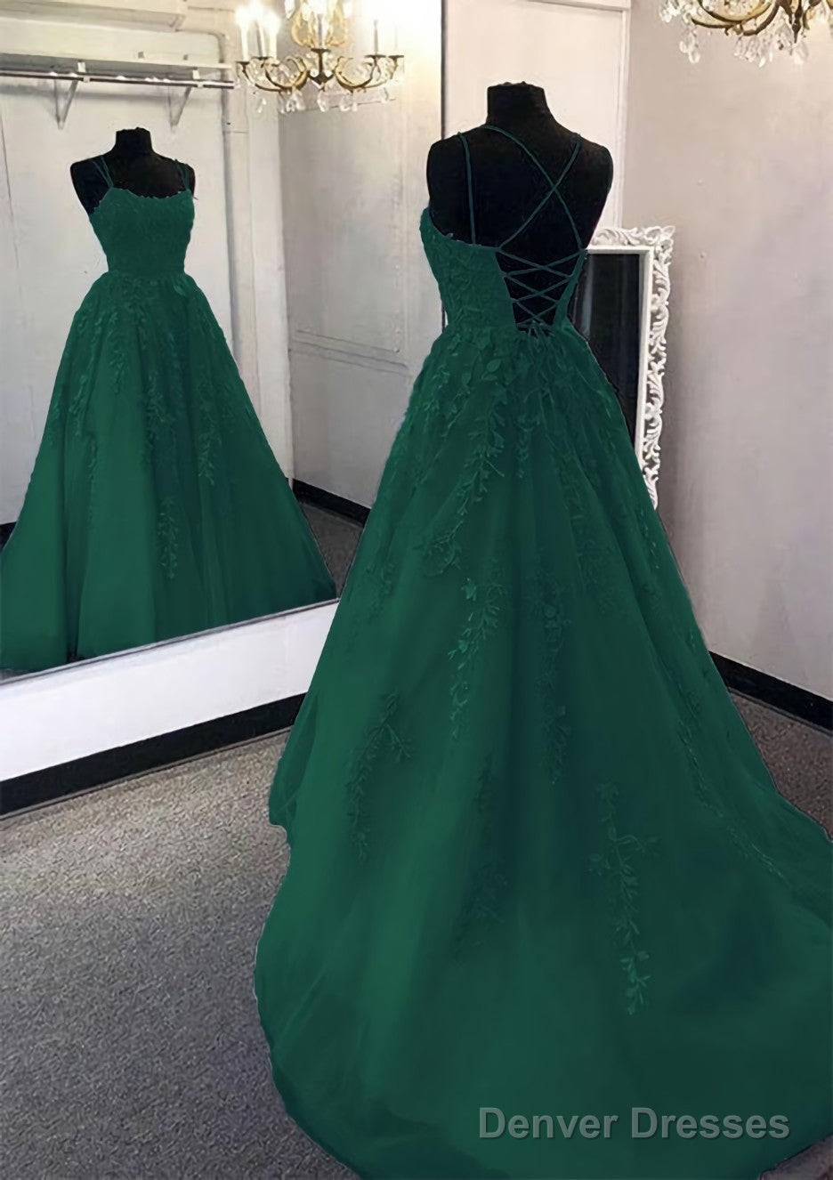 Ball Gown Scoop Neck Long/Floor-Length Tulle Prom Dresses