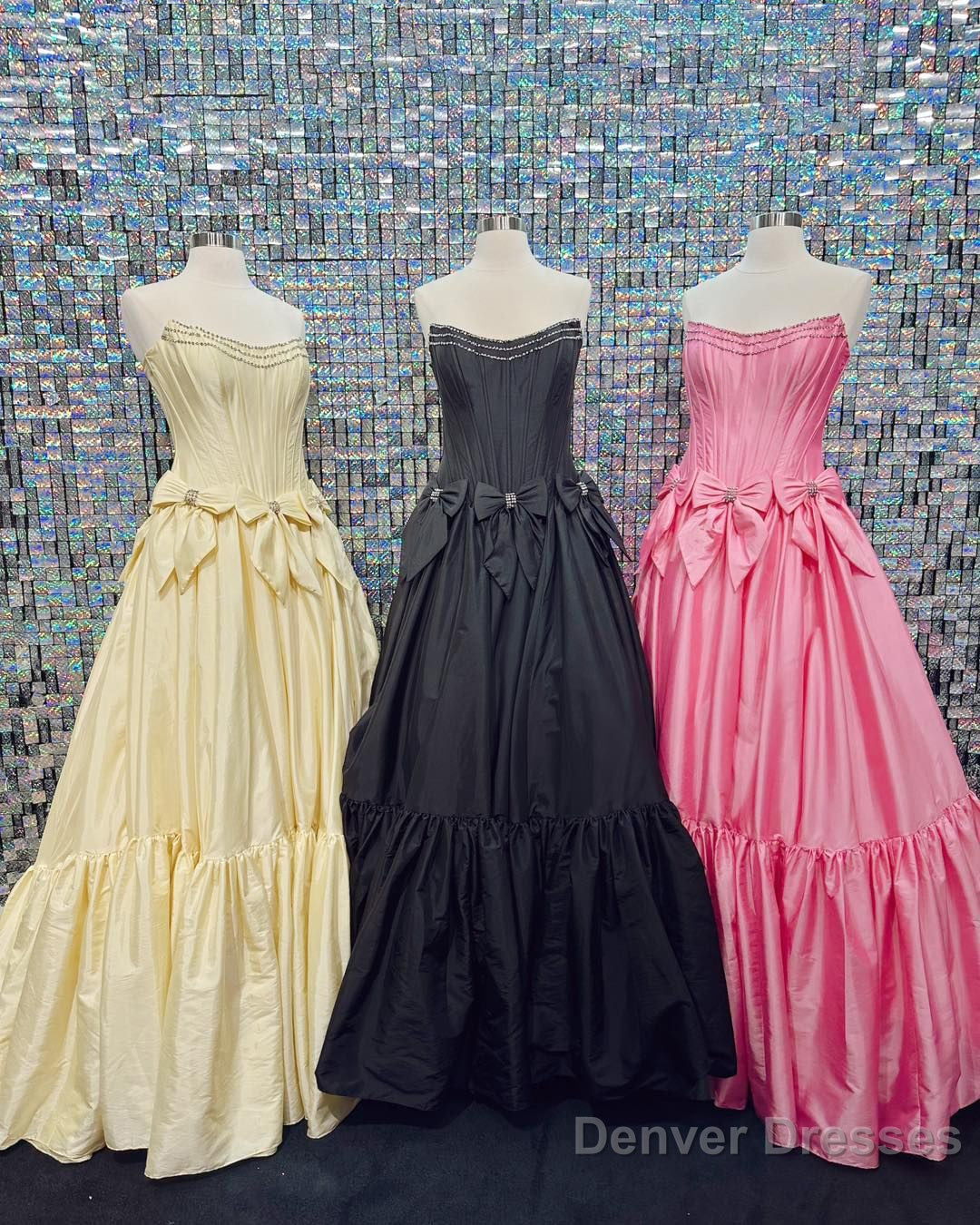 Ball Gown Scoop Neck Satin Long Prom Dresses with Beading