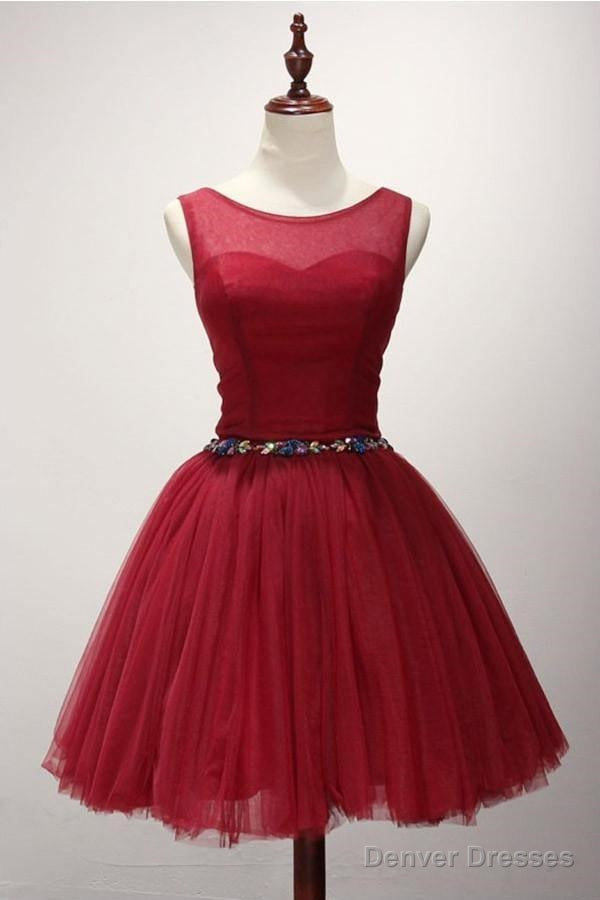Ball Gown Scoop Neck Short Tulle Homecoming Dress With Beading Main image