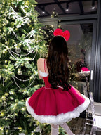 Ball Gown Spaghetti Straps Red Christmas Dress Birthday Dresses Birthday Outfits
