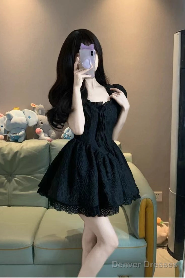 Ball Gown Square Neckline Black Holiday Dress Birthday Dresses Birthday Outfits Secondary image