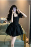 Ball Gown Square Neckline Black Holiday Dress Birthday Dresses Birthday Outfits