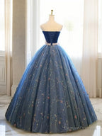 Ball-Gown Sweetheart Beading Floor-Length Tulle Dress