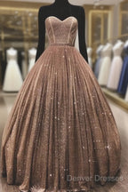 Ball Gown Sweetheart Corset Sparkle Dress