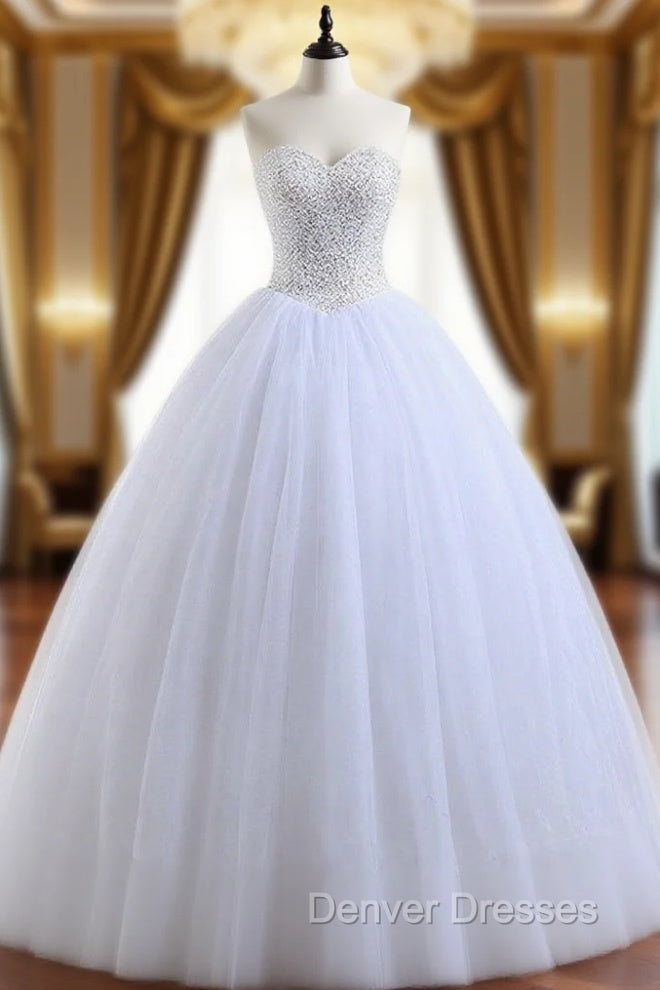 Ball Gown Sweetheart Tulle Beading Wedding Dress Main image