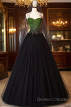 Ball Gown Sweetheart Tulle Black Prom Dress Evening Dress