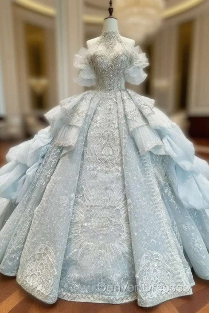 Ball Gown Tulle Lace Beading Wedding Dress