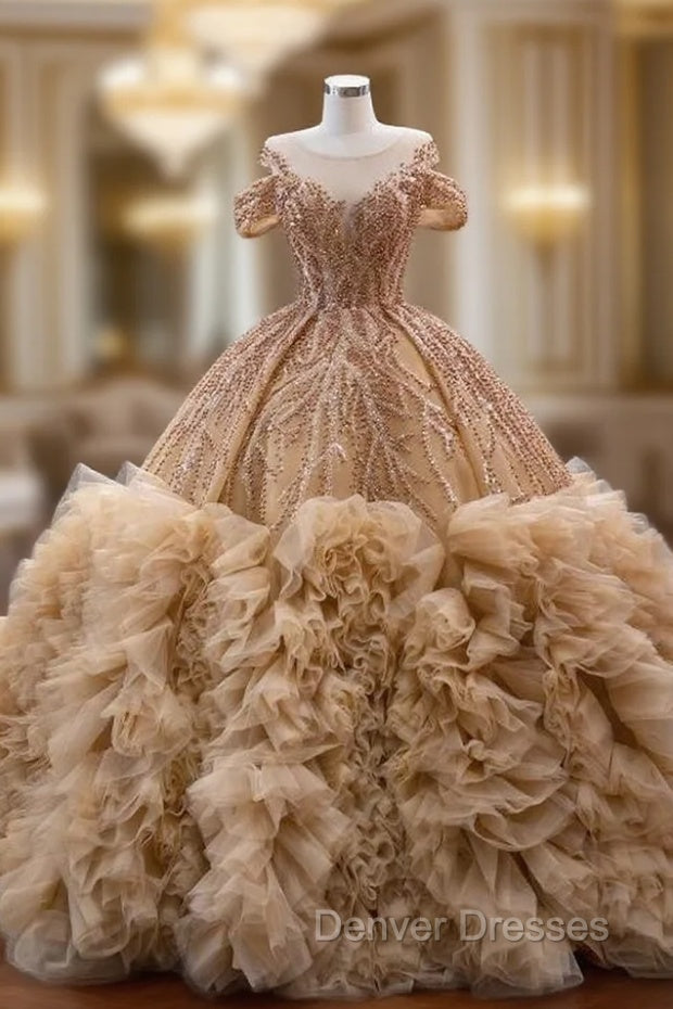 Ball Gown Tulle Sequins Beading Prom Dress