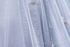 Ball-Gown Tulle Sweetheart Floor-Length Pearls Butterflies Quinceanera Dress with Appliqued