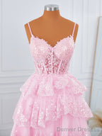 Ball-Gown Tulle V-neck Appliques Lace Corset Short/Mini Dress