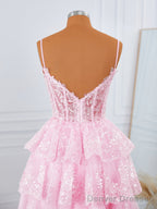 Ball-Gown Tulle V-neck Appliques Lace Corset Short/Mini Dress