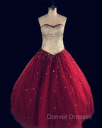 Ball Gowns Quinceanera Dress Crystal Beaded Sweetheart Bodice Corset