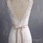 Bateau Neckline Mermaid Tulle Lace Wedding Dress With Appliques