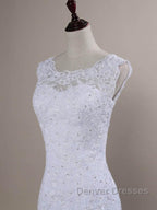Beaded Lace Backless Mermaid  Wedding Dress
