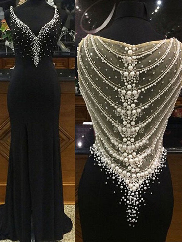 Beaded Sparkly Gorgeous Black Charming Prom Gown Dresses Main image