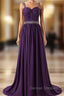 Beading A-line Chiffon Prom Dress Sweetheart Prom Dress