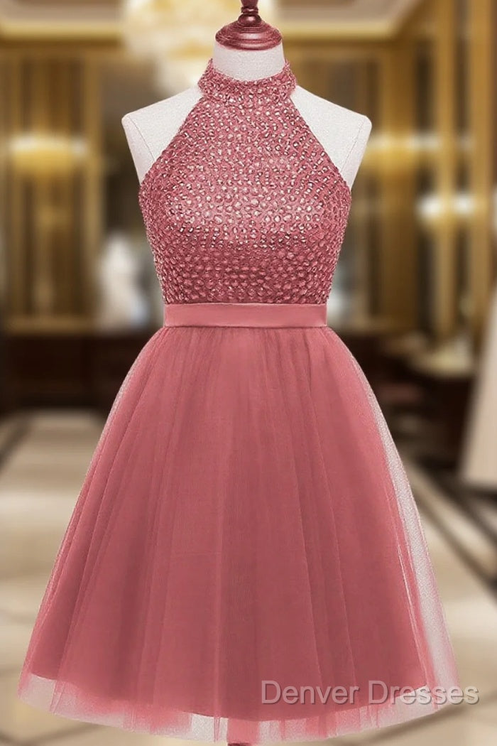 Beading Keyhole Back Homecoming Dress Main image