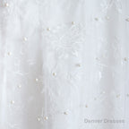 Beading Pearls Lace Floor Length Straps V-Back Backless White A-Line Wedding Dresses