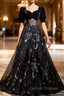Beautiful A-line Simple Black Floor Length Party Dress, Black Long Prom Dress