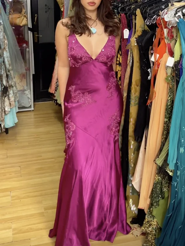 Beautiful A Line Spaghetti Straps Green Long Prom Dress Backless Satin Evening Gowns