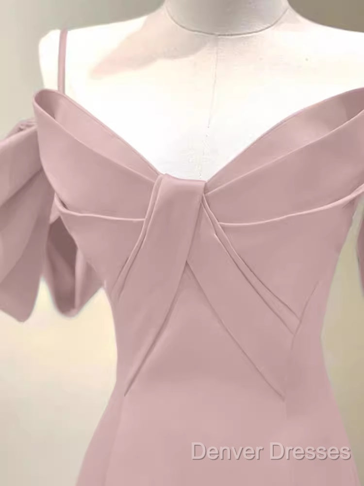 Beautiful A-Line Straps Pink Long Prom Dress