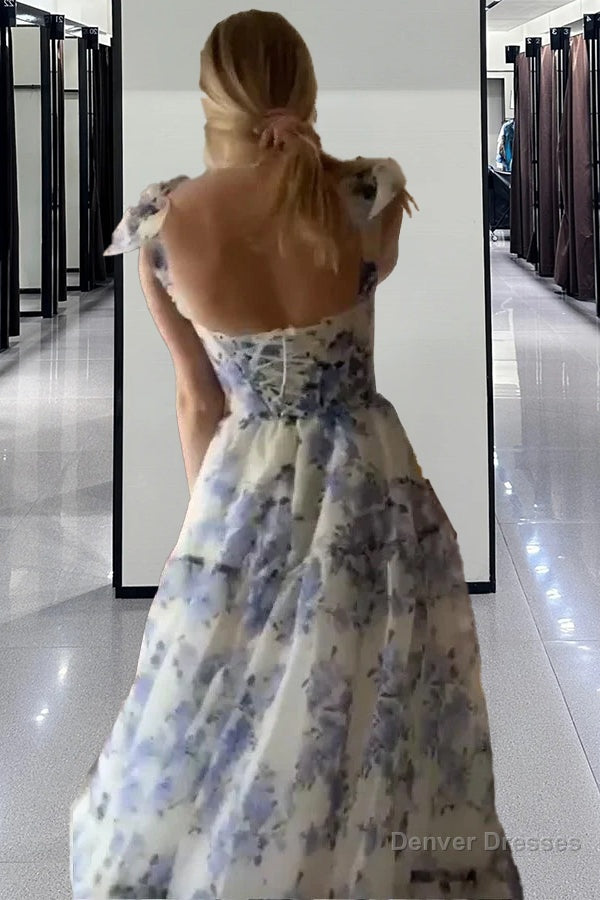 Beautiful Aline Spaghetti Strap Sleeveless Long Prom Formal Dress Secondary image