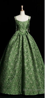 Beautiful Ball Gown Green Lace Prom Gown Long Prom Dress