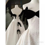 Beautiful Ball Gown Straps White Lace Long Prom Dress