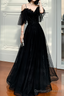Beautiful Black Off the Shoulder Evening Dress Prom Dresses