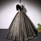 Beautiful Black Tulle Short Sleeves Long Party Dress Black Short Sleeves Prom Dress prom Dress shops