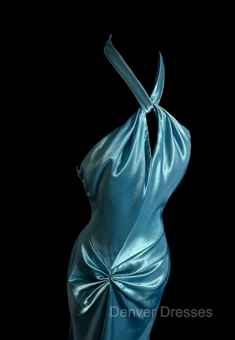 Beautiful Blue Halter Mermaid Backless Long Prom Dress Gorgeous Formal Evening Dress