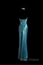 Beautiful Blue Halter Mermaid Backless Long Prom Dress Gorgeous Formal Evening Dress
