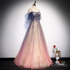 Beautiful Gradient Pink Sweetheart Floor Length Party Dress, A-Line Gradient Long Prom Dress