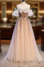 Beautiful Gradient Tulle With Straps Sweetheart Party Dress, A-Line Tulle Evening Dress Prom Dress