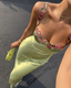 Beautiful Green Applique Long Evening Dress Prom Dress