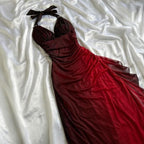 Beautiful Halter Birthday Party Dress Red Prom Dress