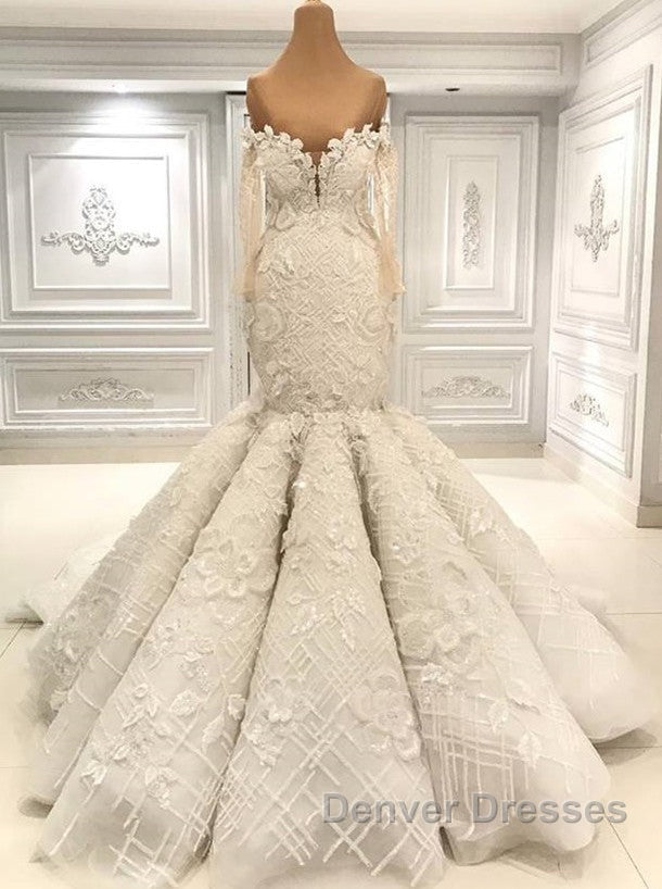 Beautiful Ivory Mermaid Sweetheart Lace Bridal Gowns for Wedding Secondary image