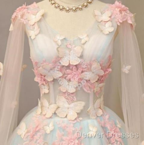 Beautiful Light Blue Long Formal Dress Party Dress, Unique Blue Prom Dress Gown Secondary image