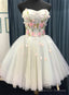 Beautiful Light Blue Short Sweetheart Homecoming Dress, Tulle Flowers Party Dress