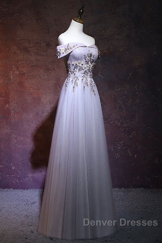 Beautiful Light Grey Long Prom Dress, Grey Party Dress
