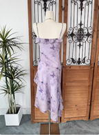 Beautiful Light Purple Spaghetti Strap Butterfly Printed Chiffon Prom Dress