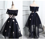 Beautiful Navy Bluehomecoming Dress, Chic Asymmetrical Short Prom Dress